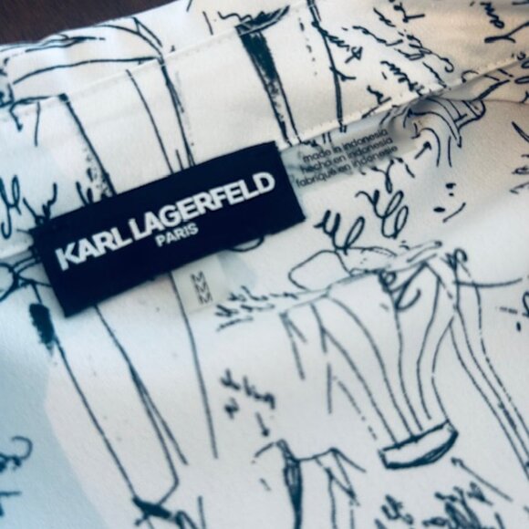 Karl Lagerfeld Sketch Button Up Classic fit Ladies Blouse - Size Medium - Picture 8 of 17